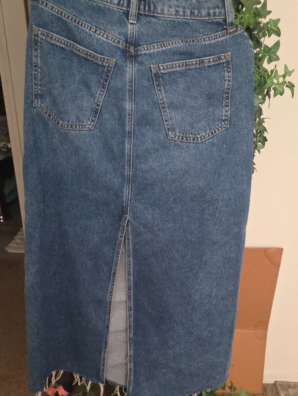 Universal Thread Classic Blue Denim Midi Skirt - Women Jeans